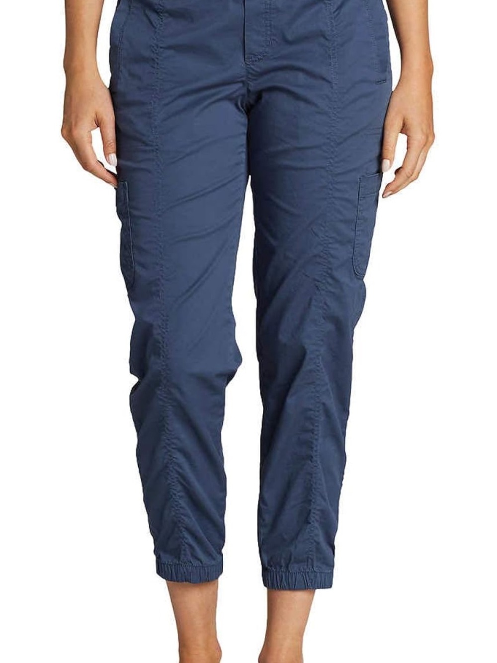 BLACK Eddie Bauer Navy Cargo Joggers with Elastic Ankles THE COLOR IS BLACK